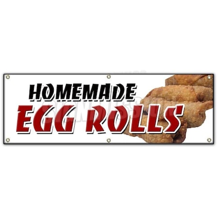 Signmission HOMEMADE EGG ROLLS BANNER SIGN spring chinese freshly ground pork fried B-72 Homemade Egg Rolls